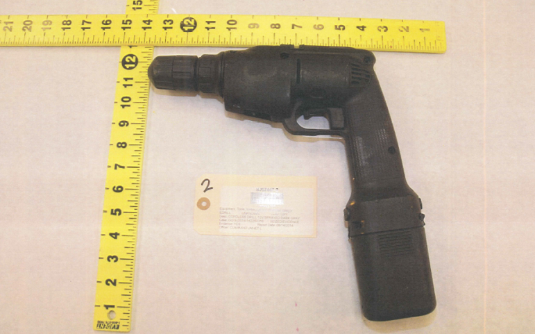 This is the drill Diana Showman held when she was shot. (Photo via DA report)
