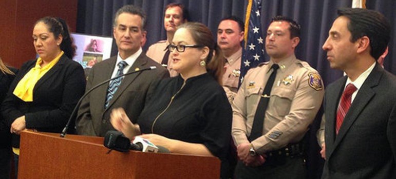 Cindy Chavez, center, has taken the lead on publicizing human trafficking at the county, which some critics suggest may be a form of political star building. (Photo via sccgov.org)