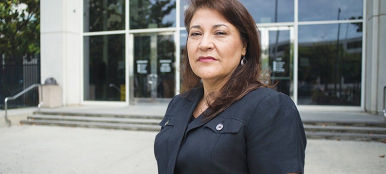 Maria Cruz says court officials have ‘intimidated and retaliated’ against interpreters who ask  for better working conditions. (Photo by Jessica Perez)